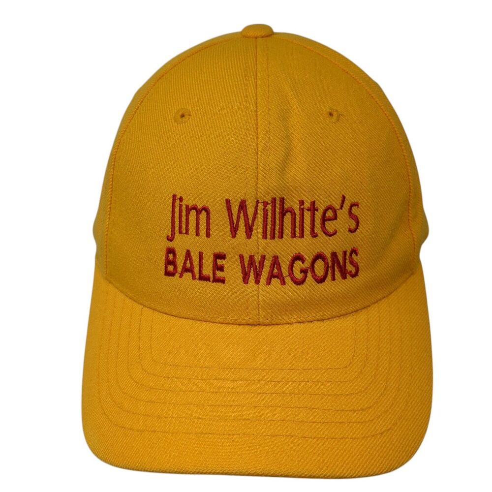 Jim Wilhite's Bale Wagons Snapback Hat Yellow One Size Embroidered
